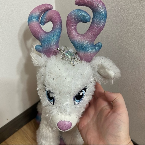 Build a Bear Glisten Rudolph Reindeer Plush Snowflake Charm Stuffed Animal - Picture 3 of 8